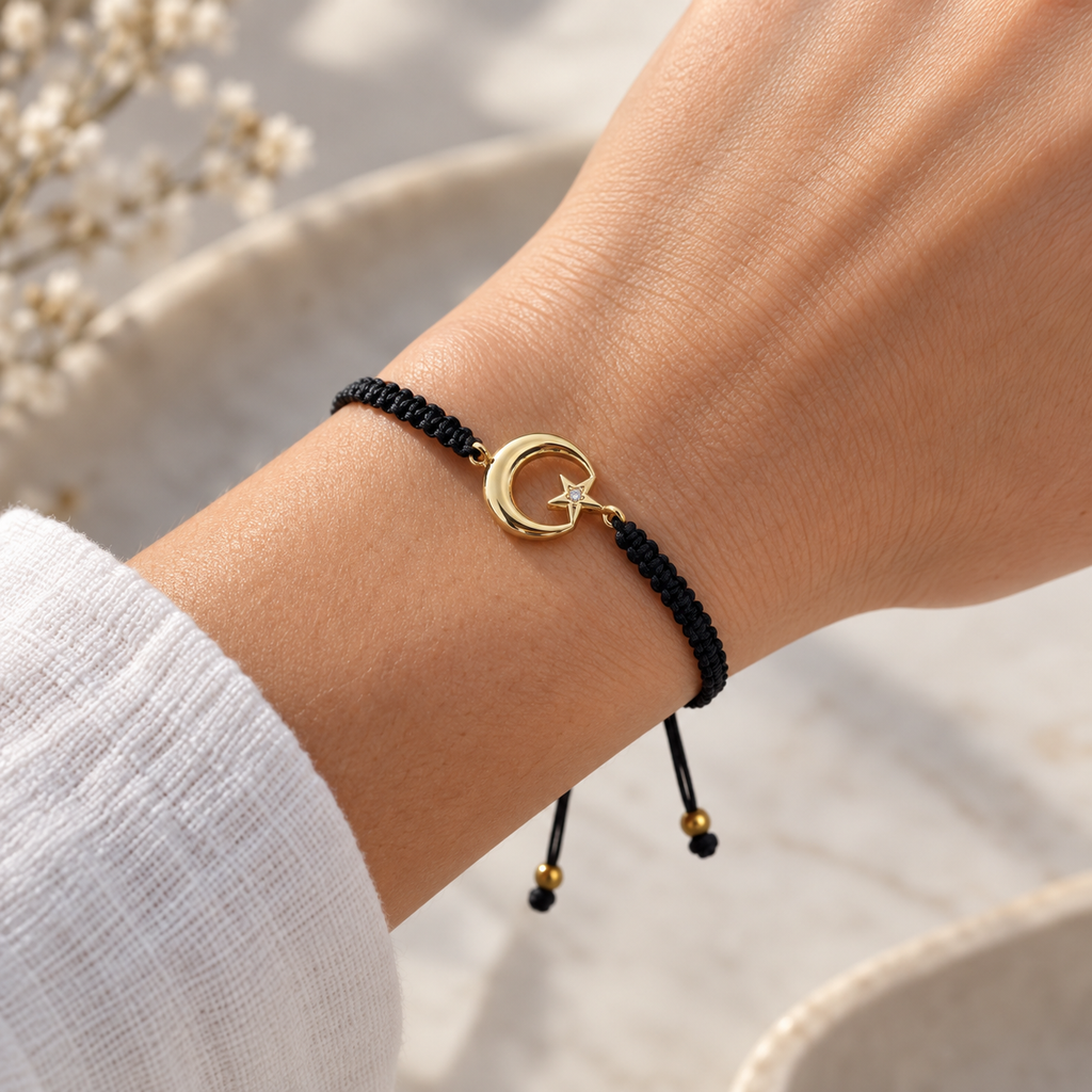 Türkei-Kordelarmband – Schwarz