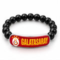 Galatasaray Perlenarmband mit schwarzen Perlen und rotem Schriftzug