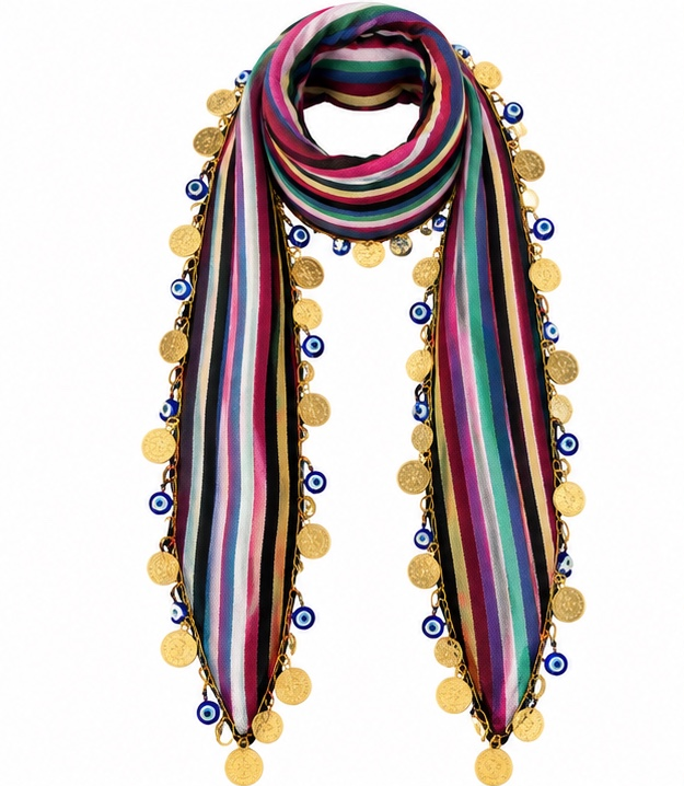 Karadeniz Tuch mit Münzen – Multicolor – Gesamtansicht