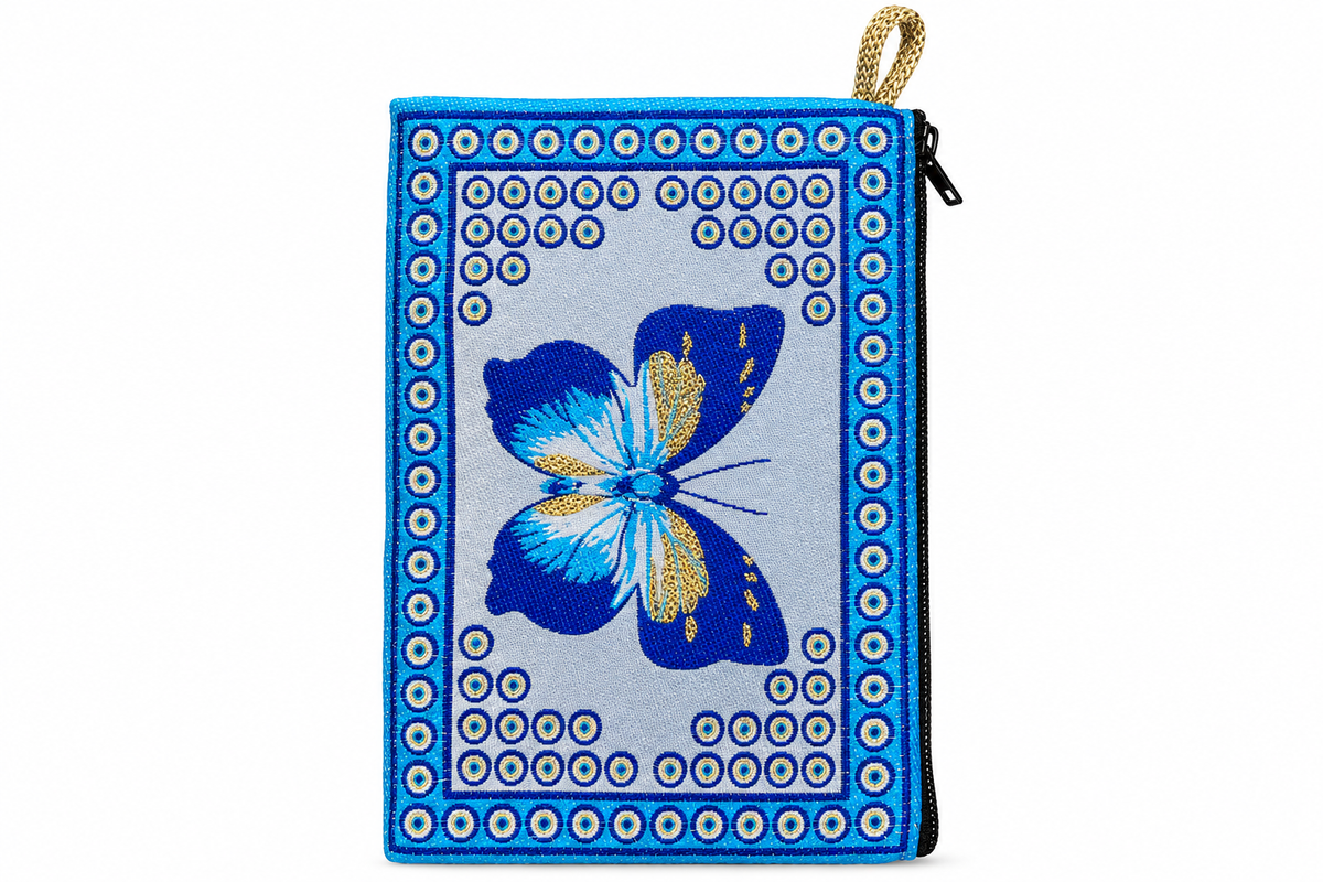 Mini-Tasche mit blauer Blume