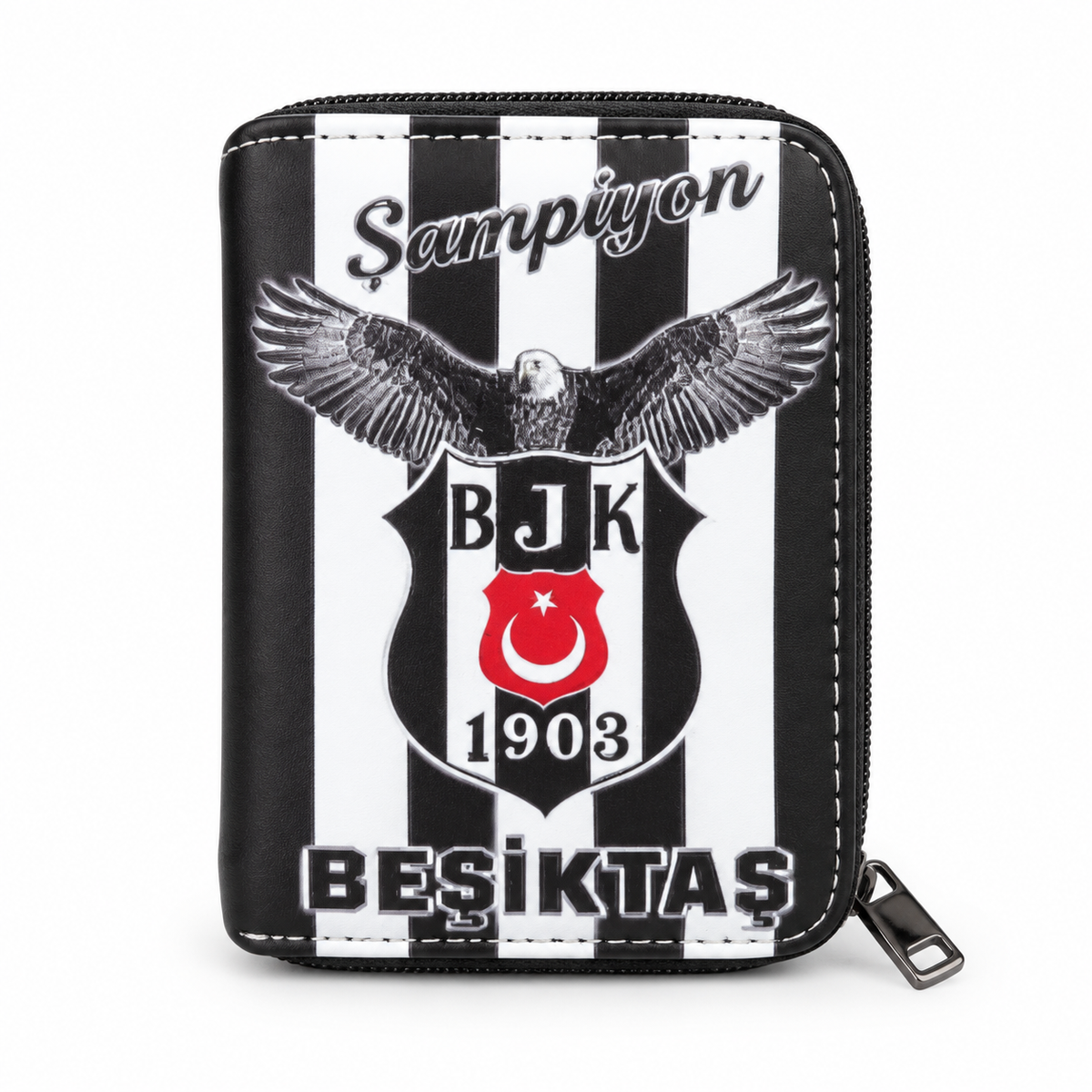 Beşiktaş Portemonnaie mit umlaufendem Reißverschluss