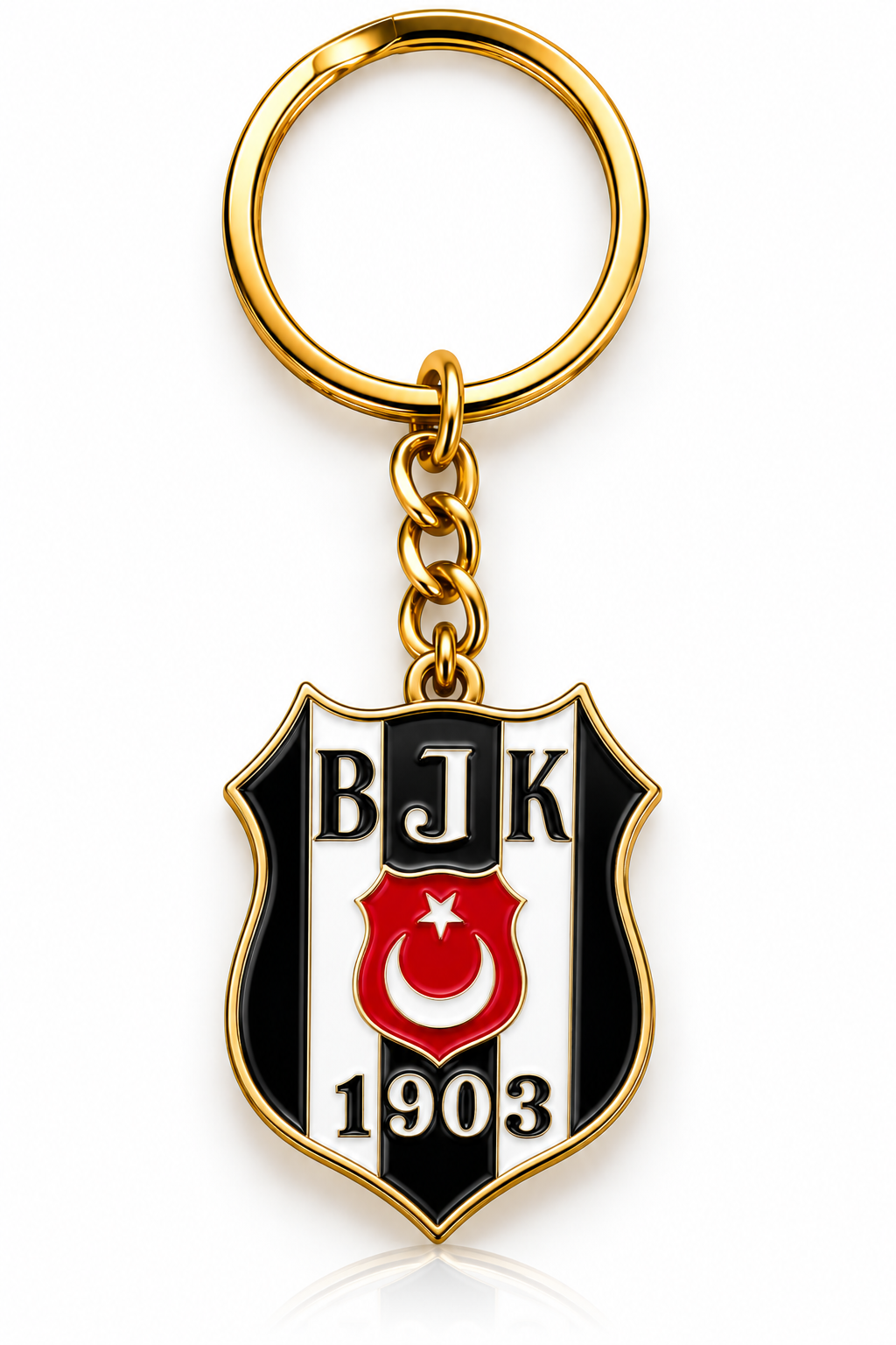 Beşiktaş Schlüsselanhänger mit Verbindungskette und Metall-Schlüsselring