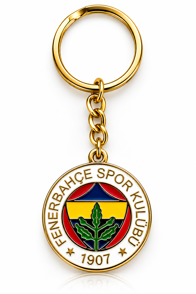 Fenerbahçe Schlüsselanhänger mit Verbindungskette und Metall-Schlüsselring