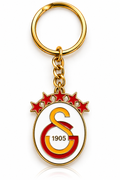 Galatasaray Schlüsselanhänger mit Verbindungskette und Metall-Schlüsselring