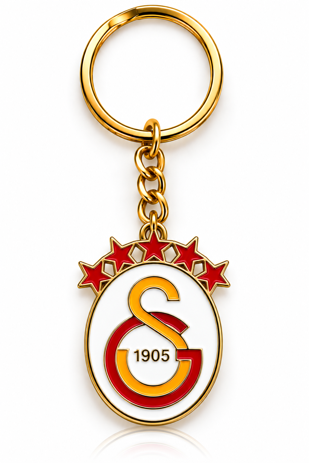 Galatasaray Schlüsselanhänger mit Verbindungskette und Metall-Schlüsselring