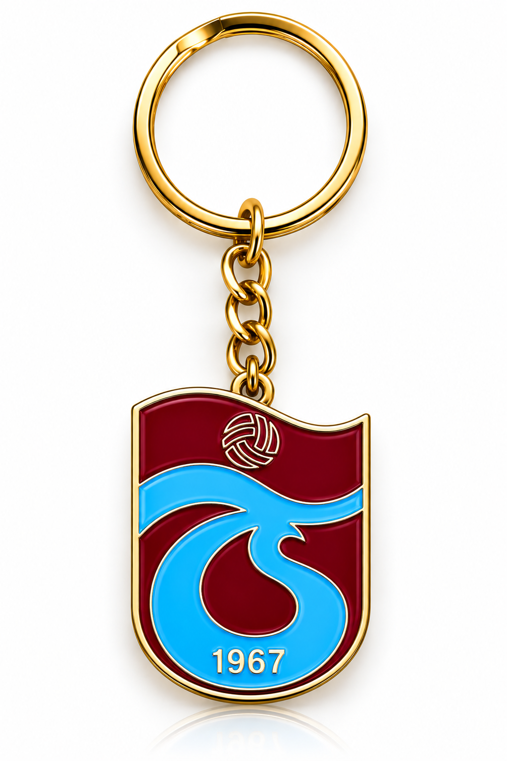 Trabzonspor Schlüsselanhänger mit Verbindungskette und Metall-Schlüsselring
