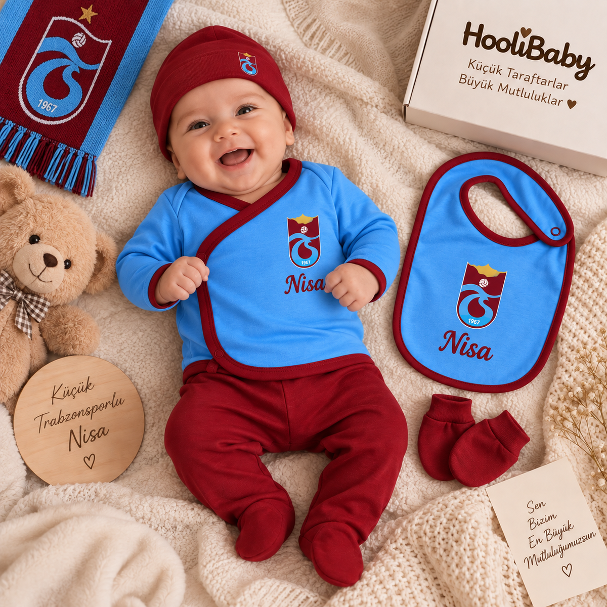 Baby Set Trabzonspor – getragen, Personalisierungsbeispiel