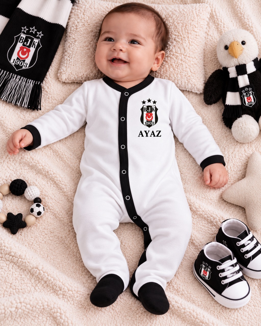 Baby Strampler Beşiktaş – Beispiel mit Wunschnamen
