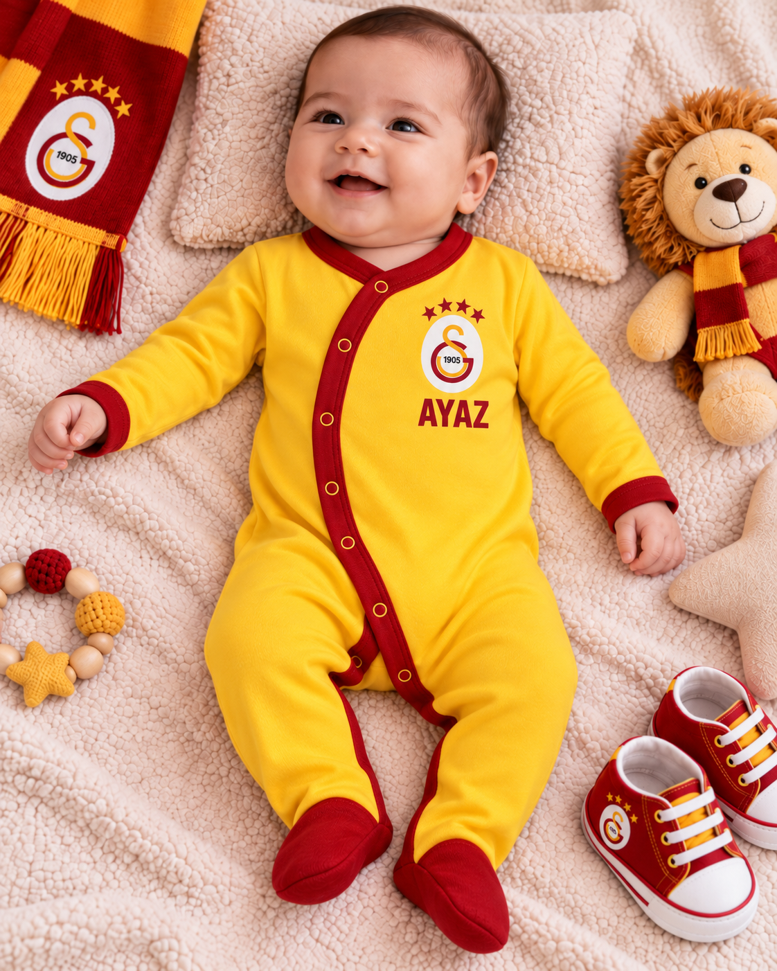 Baby Strampler Galatasaray – Beispiel mit Wunschnamen