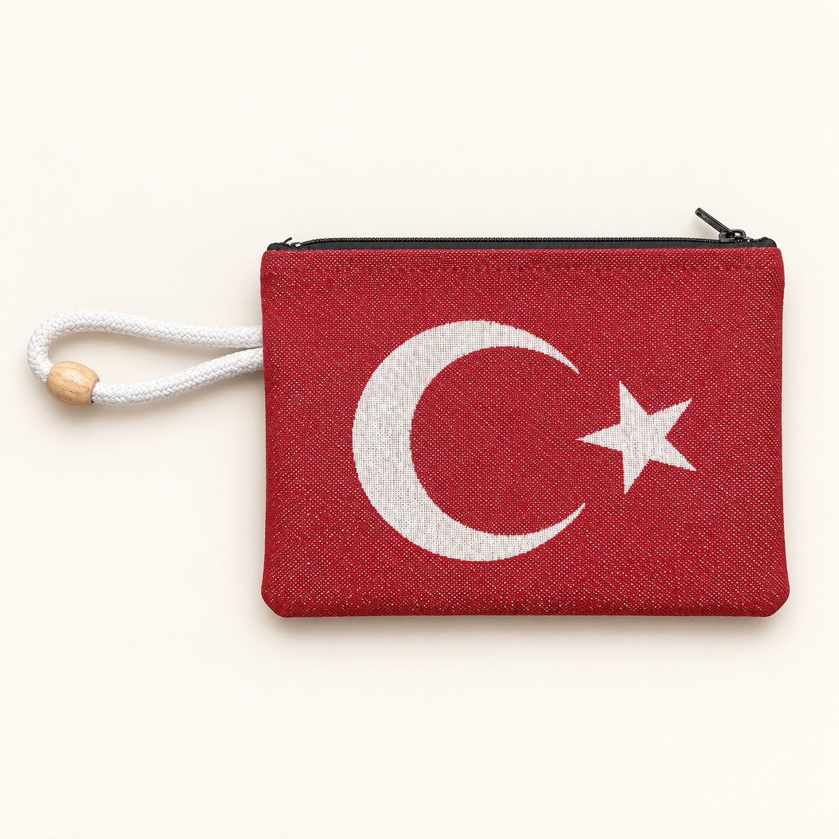 Türkiye Tasche – Rot mit Reißverschluss und Handgelenkschlaufe