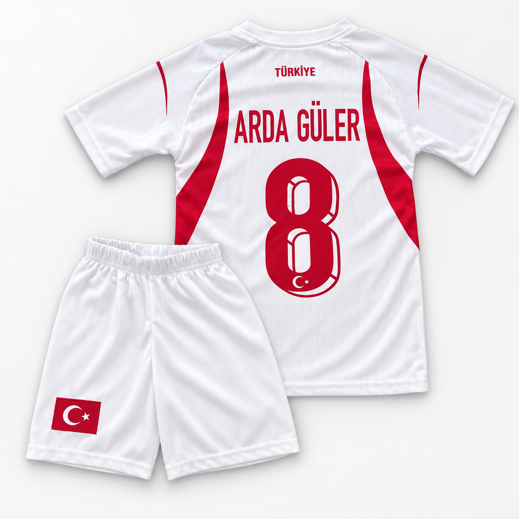 Türkei Kinder-Trikot mit Hose – Rückseite Arda Güler 8